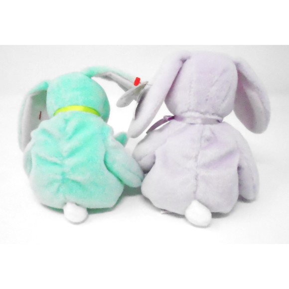 2 Vintage Easter Ty Beanie Babies with Tags Hippity & Floppity - Picture 5 of 7